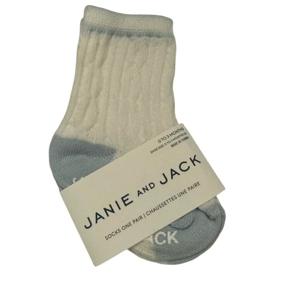 Janie and Jack Boy’s Assorted Socks- Set of 4 Size 0-3M